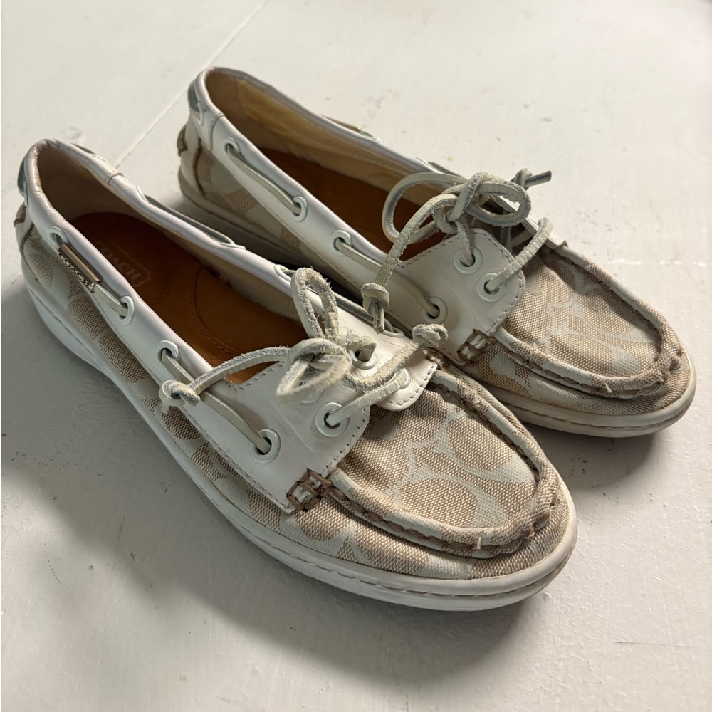 Coach Cream Richelle Boat Shoes